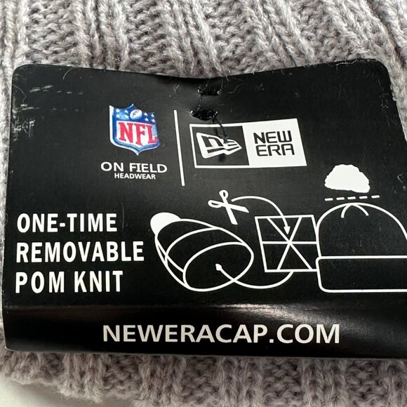 San Francisco 49ers New Era NFL Removeable Pom Knit Beanie Hat Gray Red Football - Picture 8 of 8